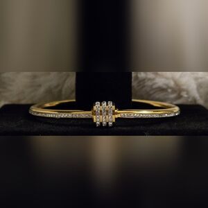 Stainless Steel Gold Overlay Crystal Bracelet 7.5"‎ NWT